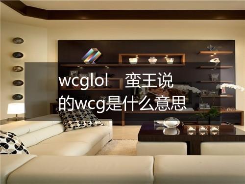wcglol　蛮王说的wcg是什么意思