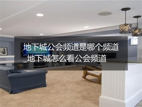 地下城公会频道是哪个频道_地下城怎么看公会频道