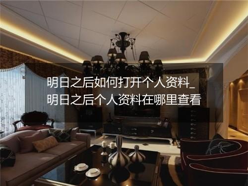 明日之后如何打开个人资料_明日之后个人资料在哪里查看